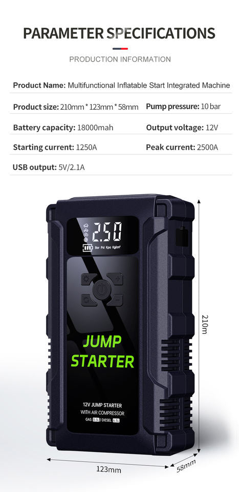 PWRSC™ 12V Jump Starter & Air Compressor